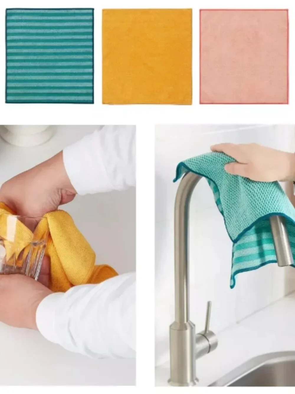 PEPPRIG 405.676.37 Microfiber cloth, green blue/yellow, 11x11 